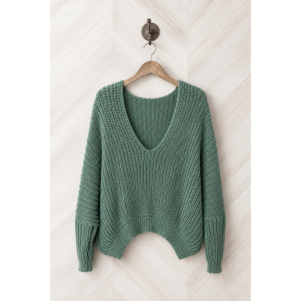 Pol sage‎ green open knit oversized